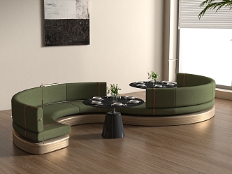 Modern Card Seat Sofa Restaurant Card Seat Sofa Curved Card Seat Casual Sofa 3d model