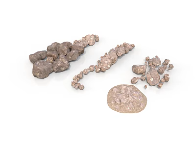 Wooden Stone Materials Natural Textured Decorative Pieces In Various Shapes And Sizes 3d model