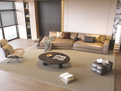 Modern sofa coffee table combination model