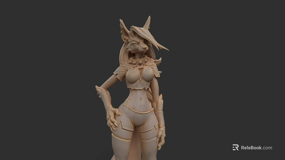 Fantasy Horned Armored Woman 3D Model With Intricate Warrior Design Figure 3d model 