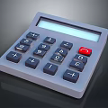 Practical Desktop Calculator With Gray Body Numeric Keys And Red Function Button For Daily Use