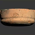 Hand Carved Ceramic Sculpture Bowl with Textured Exterior and Glazed Interior Design