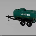 Green Coffee Trailer Mobile Coffee Equipment Featuring Wheels And Storage Tank