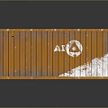 Worn Orange Shipping Container Featuring White Logo And Rustic Surface
