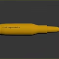 Golden Bullet As Weapon Element With Shiny Surface And Dark Background 3d model