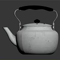 Silver Aluminum Kettle With Black Handle And Lid Knob For Home Daily Use