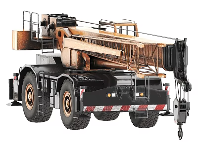 Industrial Mobile Crane With Hydraulic Boom And Heavy Duty Tires For Construction 3d model