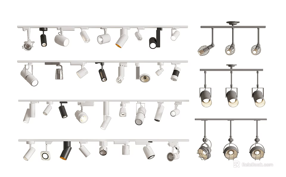 Modern Downlights And Spotlights In Various Styles For Home Lighting 3d model