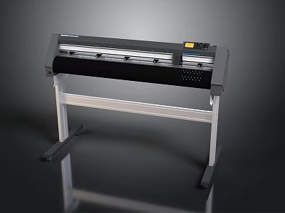 Electronic Large Format Digital Plotter With Metal Stand And Control Panel 3d model