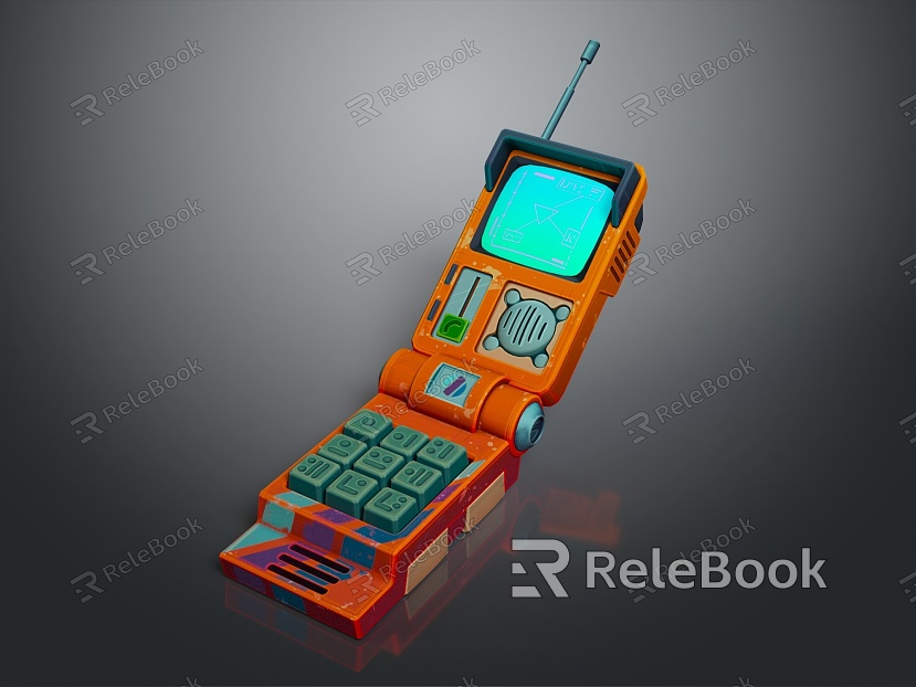 Retro mobile phone cartoon mobile phone animation mobile phone model