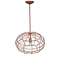 Modern Minimalist Spherical Copper Wire Frame Chandelier With Ceiling Base And Bulb