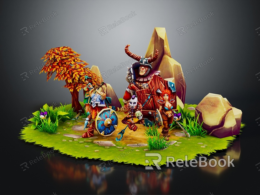 Modern Game Characters Hero of Asgard Cartoon Characters Animated Characters model