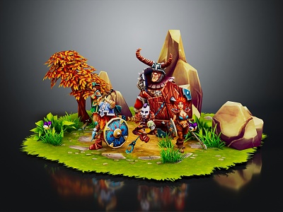 Modern Game Characters Hero of Asgard Cartoon Characters Animated Characters 3d model