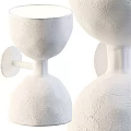 Set of Two White Textured Modern Wall Lamps for Home Interior Lighting