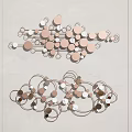 Modern Wall Decor With Circular Elements In Pink White And Brown Tones 3d model