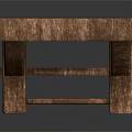 Wooden Stool With Square Top And Cross Legs Solid Wood Design