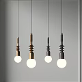 Modern Spiral Metal Pendant Lights In Gold And Dark Gray Finish With White Bulbs Hanging