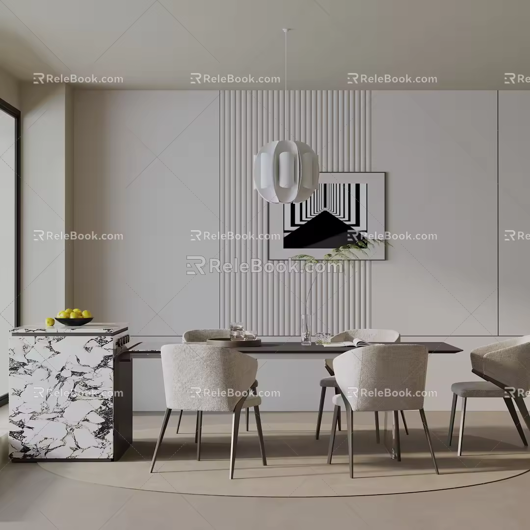 Modern table combination 3d model