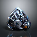 Futuristic Sci Fi Mechanical Device With Intricate Metallic Structure Circular Components And Gear Mechanisms