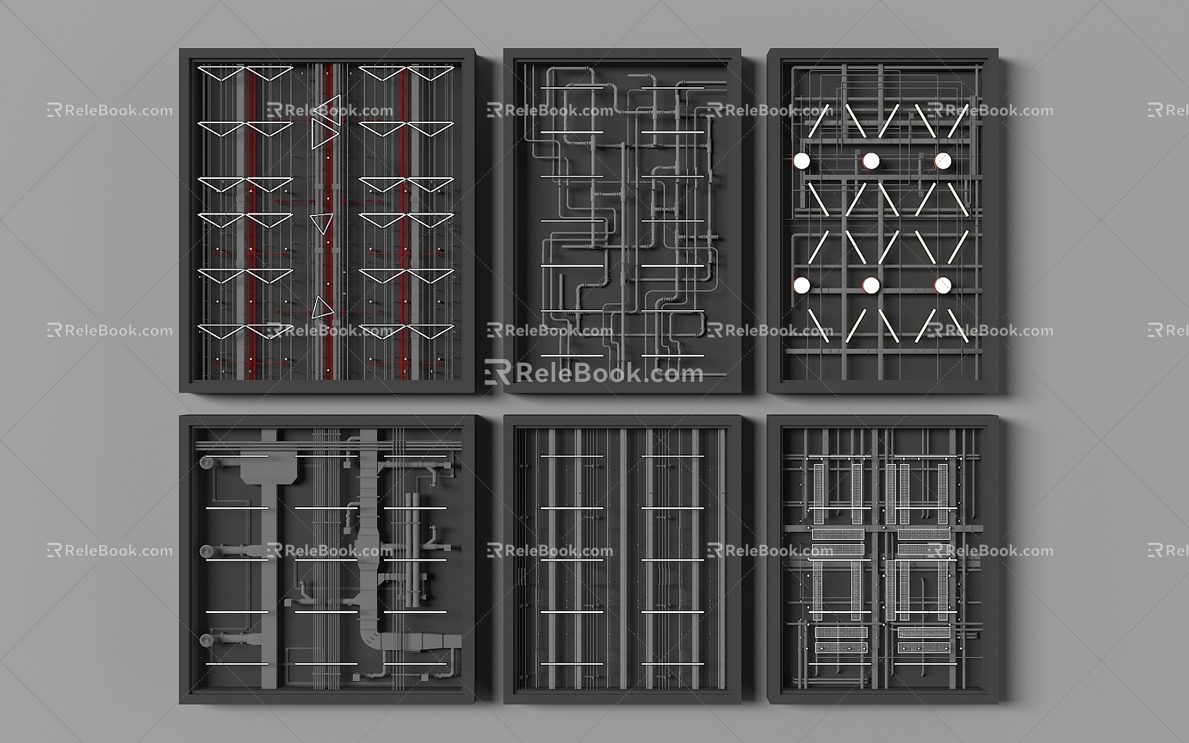 Industrial style pipe ceiling 3d model