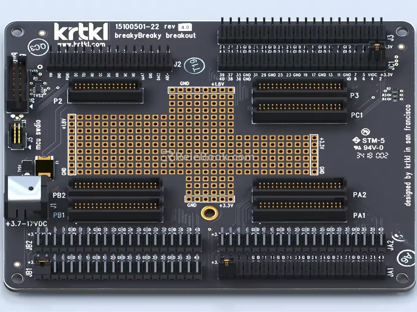 Circuit board electronic components PCB board motherboard technology industrial chip circuit board 3d model