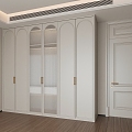 French Cream Style Wardrobe Door Wardrobe Cream Style 3d model