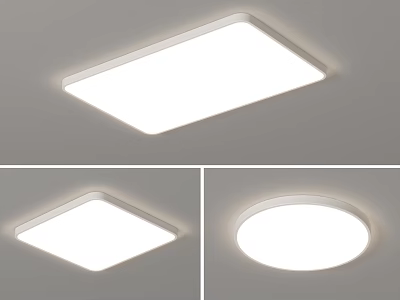 Modern Ceiling Light Design with Square and Round Shapes for Home Lighting 3d model