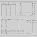 Elegant Decorative Background Wall Design With Various Panel Layouts And Ornate Moldings 3d model