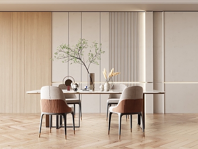 Modern Dining Table and Chair Combination 3d model