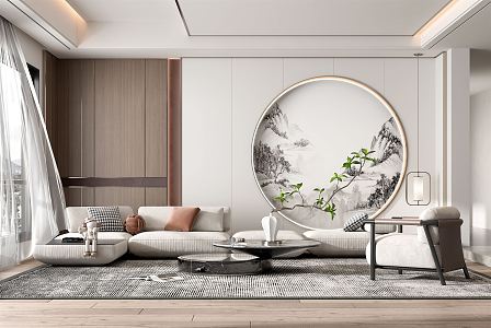 New Chinese Living Room 3d model