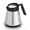Sleek Modern Electric Kettle With Silver Stainless Steel Body And Black Handle