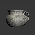 Ancient Pottery Jar With Intricate Woven Texture And Single Handle