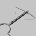 Ancient Wooden Crossbow With Greek Style Meander Pattern On Background