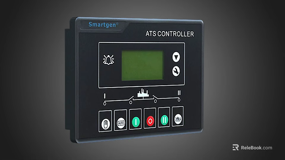 Smartgen ATS Controller Panel with LCD Display and Control Buttons 3d model 