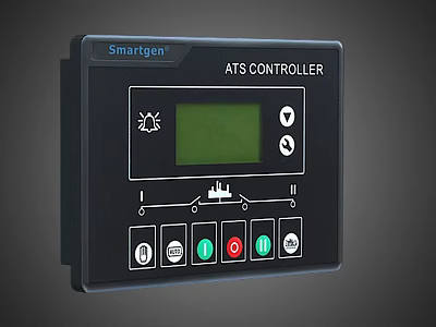 Smartgen ATS Controller Panel with LCD Display and Control Buttons 3d model