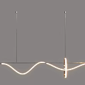 Modern Design Chandeliers with Circular Spiral Curved Shapes and LED Lighting for Interior Spaces