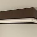 Modern Rectangular Ceiling Light With Dark Brown Frame Grid Pattern Design and White Light Strip