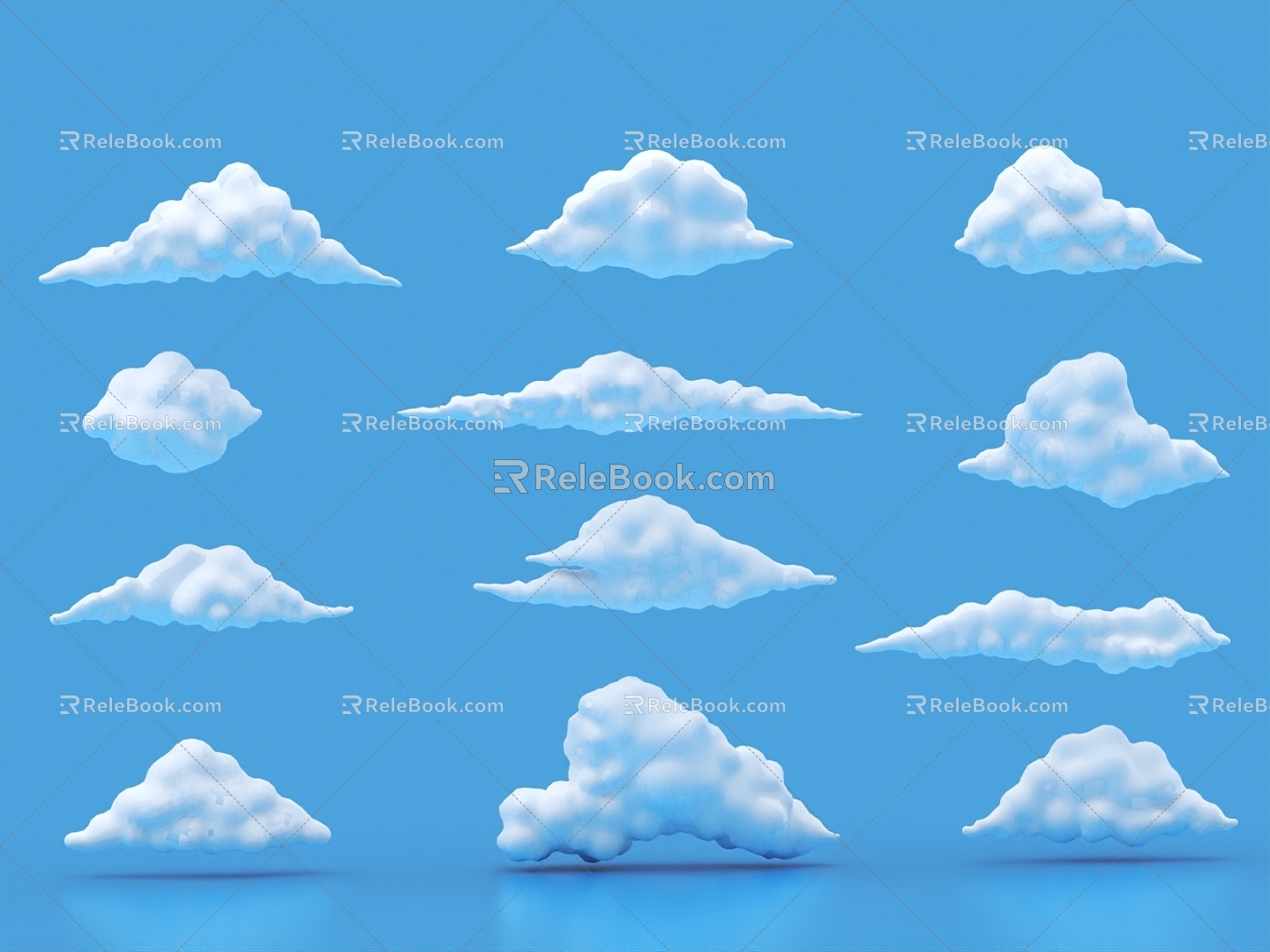 white clouds 3d model