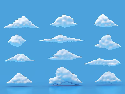 Colorful Playground Equipment With Cloud Themed Design For Kids Outdoor Fun Area 3d model