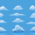 white clouds 3d model