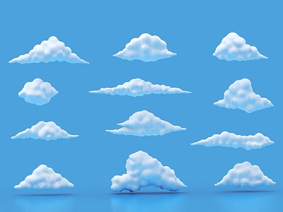 white clouds 3d model