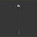 Various Modern Street Lamp Designs With Reflective Bases On Dark Background