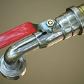 Stainless Steel Water Faucet With Red Handle And Durable Construction For Home Use Design