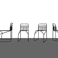 Modern Minimalist Leisure Chairs With Geometric Metal Frame And Sleek Mesh Design