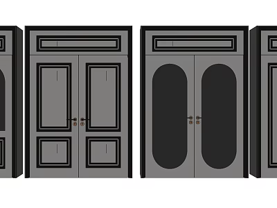 American double door 3d model American double door 3d model