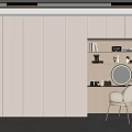 modern wardrobe cream wardrobe 3d model