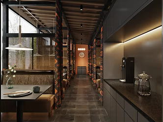 New Chinese Restaurant Dining Hall 3d model