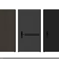 Modern Hinged Doors With Wood Grain Matte Finish And Dark Stripe Designs
