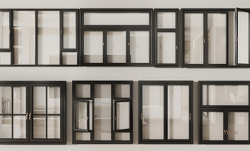 Modern windows casement 3d model