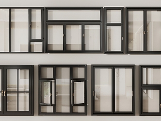 Modern windows casement 3d model